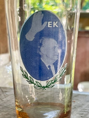 Promotional glass George Papandreou Union Centre like new, vintage 1960s