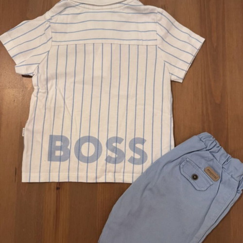Μπλουζάκι με γιακά Boss και παντελόνι Mayoral σαν καινούργιο, μέγεθος 9-12 μηνών