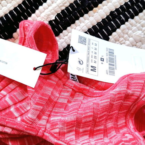 Zara Pink Dress Midi SzMedium Knitted -  7,00 - Vendora.cy