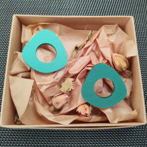 Petrol geometric abstract plexiglass earrings new