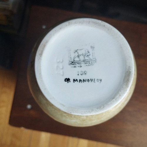 Ceramic vase 26 cm used, hand-painted by Keramikos Athens