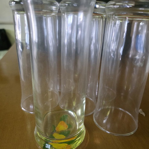 Water glasses set of 6 with fruit design, new