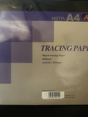 Tracing paper pad 90 gsm, 40 sheets, A4