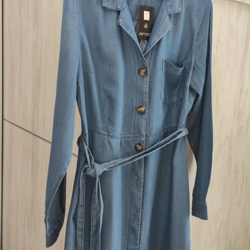 Women's semizie dress in soft denim size 38 new, blue