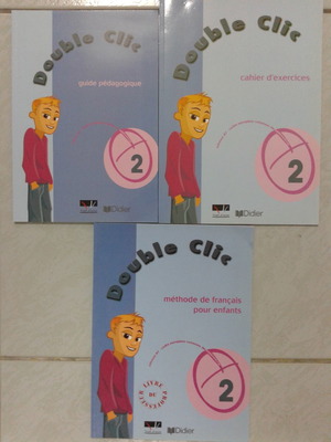 Βιβλία εκμάθησης γαλλικών Double Clic 2 αχρησιμοποίητα, σε άριστη κατάσταση