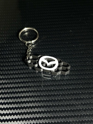 Mazda keychain new, black and white