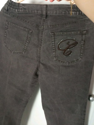 Y2K women's jeans dark gray Clarina Collection like new with rhinestones