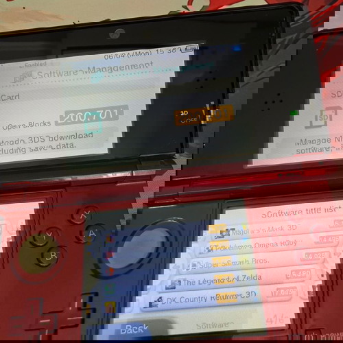 Nintendo 3DS Flare Red σαν καινούργιο με Custom Firmware και Micro SD 64GB