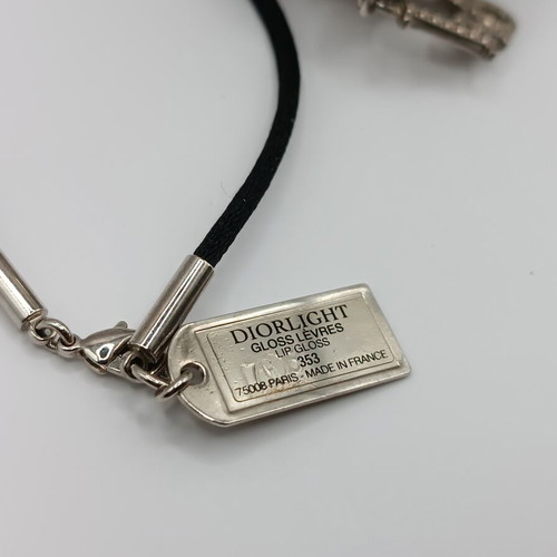 Christian Dior Diorlight vintage long necklace with pendant, silver