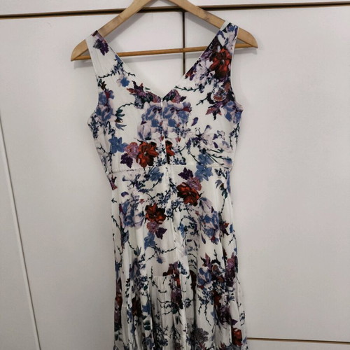 Athina Gkini cotton midi floral dress like new, size M/L, white multicolor