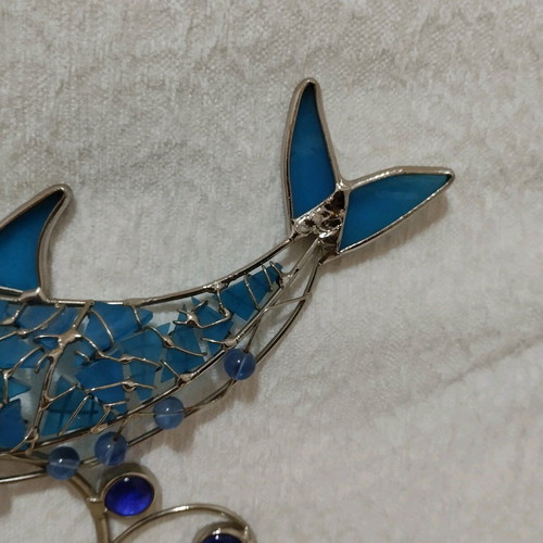 Stained glass dolphin like new handmade decoration