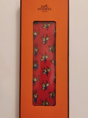 Hermes silk tie red like new, vintage