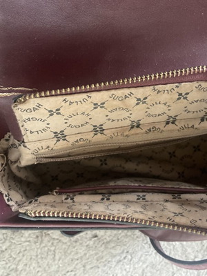 Fullah Sugah small women's shoulder bag new, burgundy crocodile effect