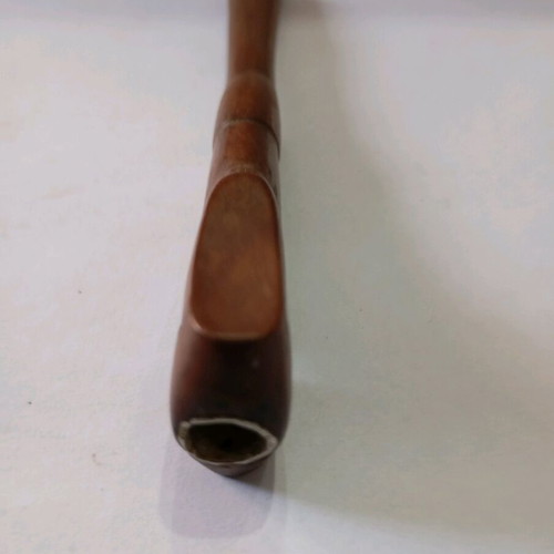Vintage wooden smoking pipe used, shoe-shaped