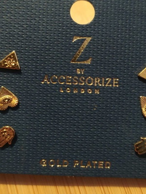 Gold plated earrings set of 3 pairs by Accessorize new
