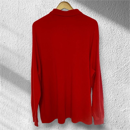 Lacoste long sleeve polo shirt like new, size L, red