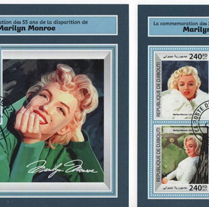 2017 Djibouti - Marilyn Monroe - 2 Minisheets - CTO