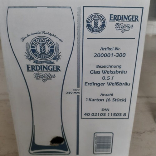 Erdinger Glasses new, pack of 6, 500 ml capacity