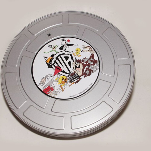 Warner Bros metal box large used for DVD storage