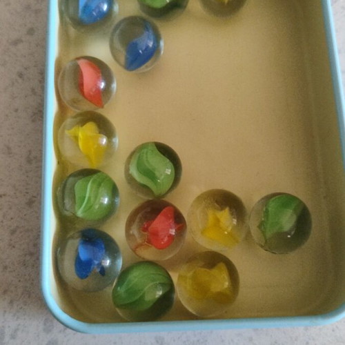 Vintage glass marbles, 14 pieces
