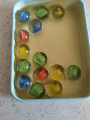 Vintage glass marbles, 14 pieces