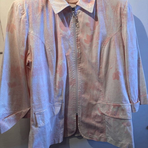 Spring jacket No5(XL) used, white pink with short sleeves