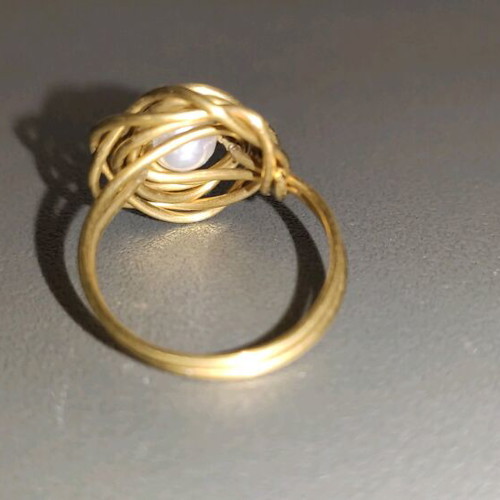 Ring new handmade from brass gold-colored