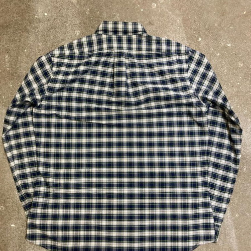 Ralph Lauren Oxford long sleeve shirt, grey green blocked, dark green pony, size L
