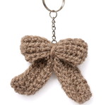 Handmade bow keychain brown new