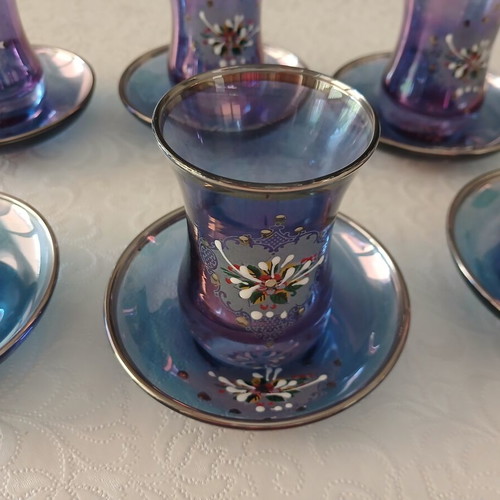 Tea Glasses Set of 6 from Constantinople iridescent, like new
