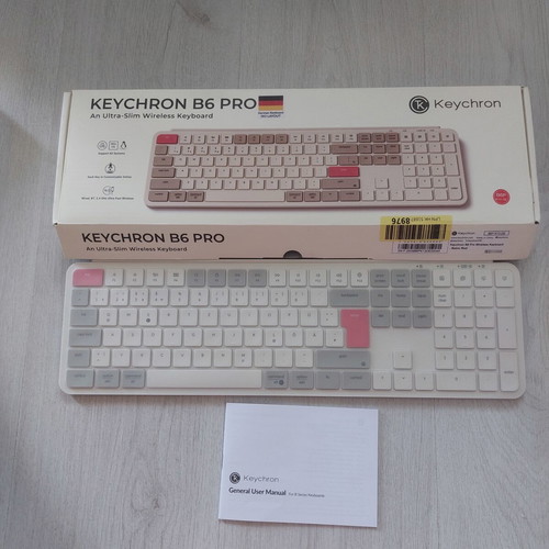 Keychron B6 Pro Ultra-Slim Wireless Keyboard new, Retro Red