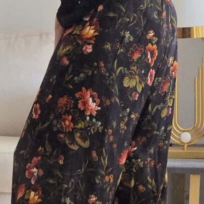 Finery Floral Print Maxi Jumpsuit like new, colorful, sheer sleeves