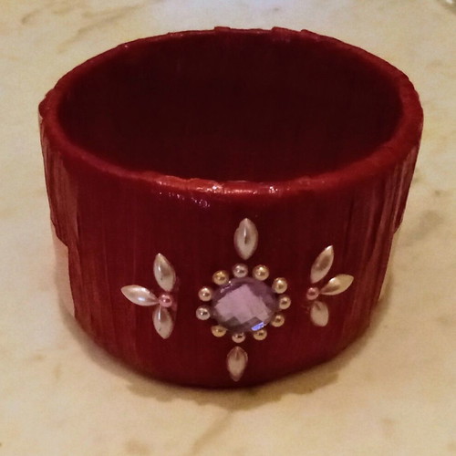Handmade wide bracelet red and pink new with beads