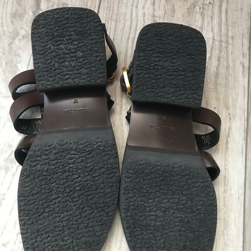 Massimo Dutti brown leather sandals size 37, brand new