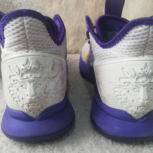 Nike Lebron Witness 4 basketball shoes used, size 45, white purple yellow