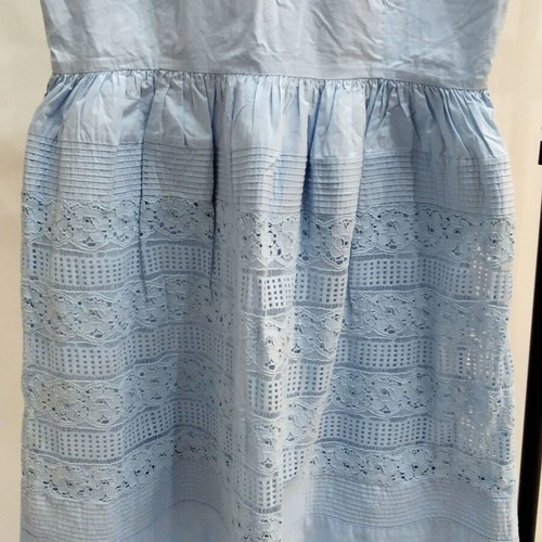 Naf Naf Sky Blue Cotton Dress with Lace Size 40 M/L Like New