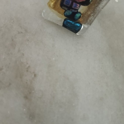 Steel ring with iridescent design like new, unique jewelry