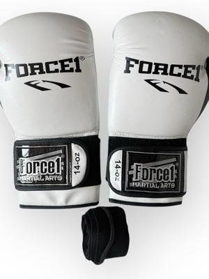 Force1 Γάντια Πυγμαχίας 14oz + Επιπλέον Επενδύσεις (Wraps) (Άριστη Κατάσταση)
