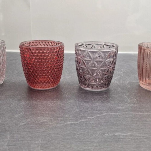 Glass jars for tealight candles set, new, height 7cm diameter 7cm