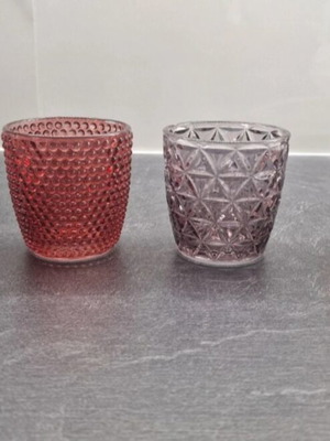 Glass jars for tealight candles set, new, height 7cm diameter 7cm