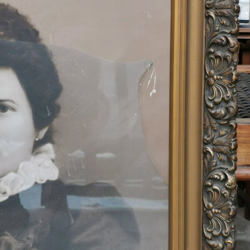 Antique pair of portraits used with decorative frame early 20th century