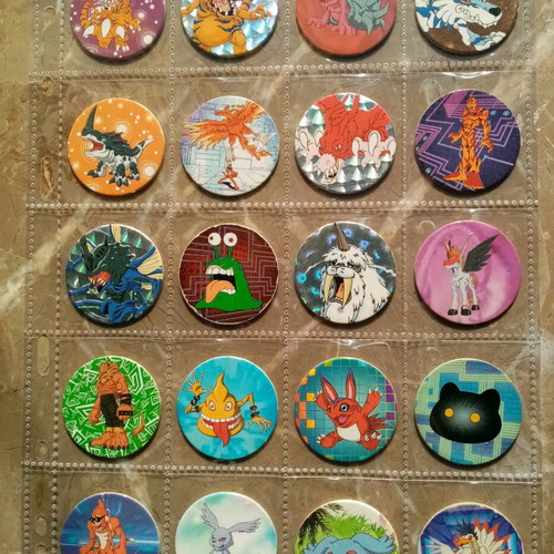 Digimon tags used, pack of 76 with 4 cases