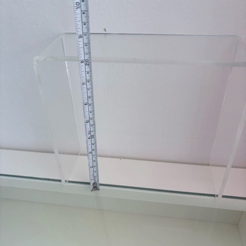 Presentation stand used, made of plexiglass