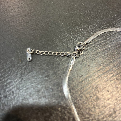 Stainless steel necklace with extension like new, silver