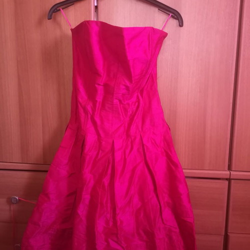 Ysatis dark fuchsia strapless dress with corset and zipper, size 1