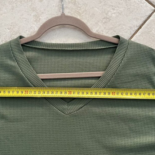 Oversized khaki waffle knit T-shirt, M/L