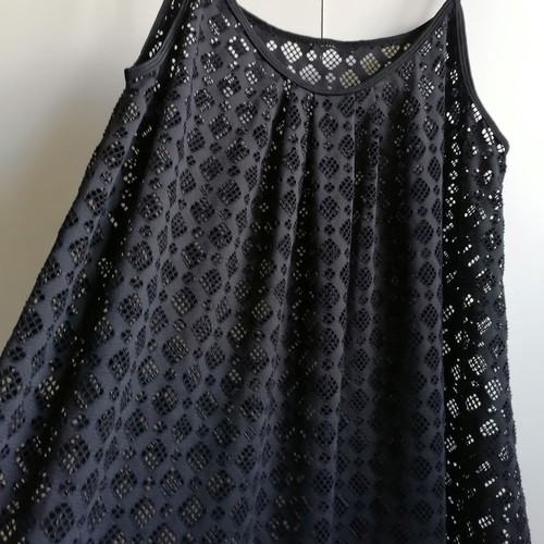 Black dress with straps, size L/XL