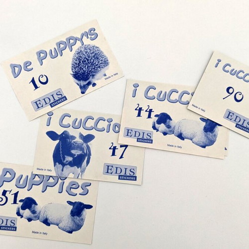 EDIS Stickers 1999 new, 33 sealed packs with puppy stickers