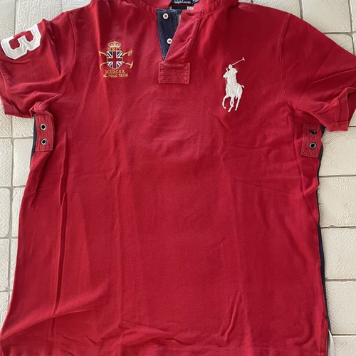 Polo Ralph Lauren shirt used, blue and red, size XL