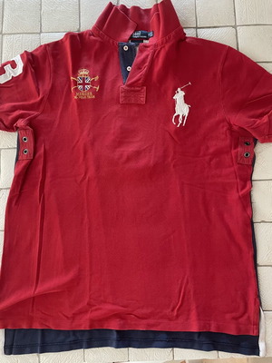 Polo Ralph Lauren shirt used, blue and red, size XL
